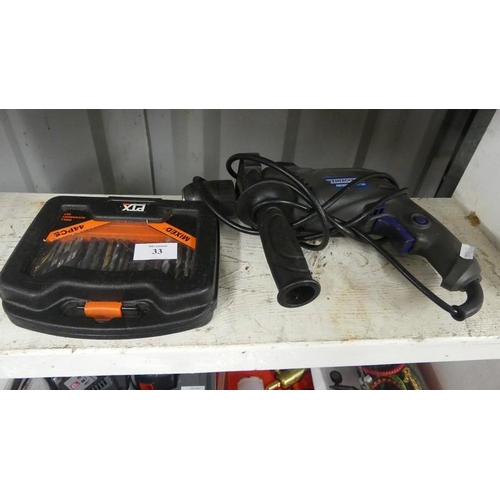 33 - Electric Hammer Drill & Drill Set