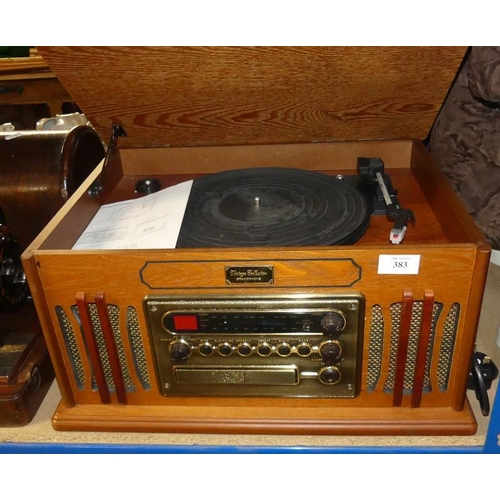 383 - Vintage Record Player, CD Player