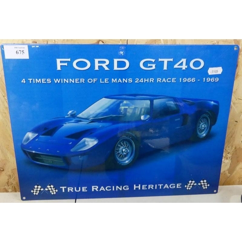 675 - Enamelled Sign 'Ford GT40'