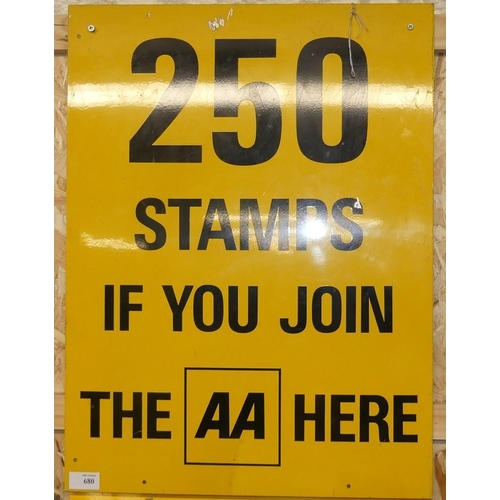 680 - Enamel AA Sign.