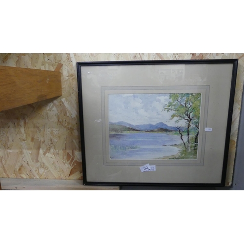 1348 - Framed Watercolour of Loch Loskin by Alex R Gibson, measuring approx 32 x 24cm.