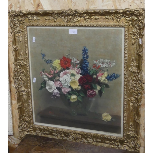 1373 - Framed Still Life Print Signed Arthur L. Cox, 46 x 52cm approx.