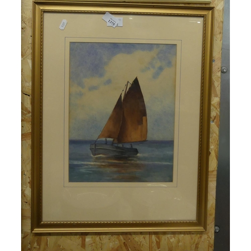 1375 - Framed Watercolour - Fishing Boat, Unsigned, measuring approx 26 x 35cm.