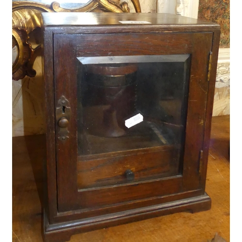 1378 - Edwardian Oak Smokers Cabinet.