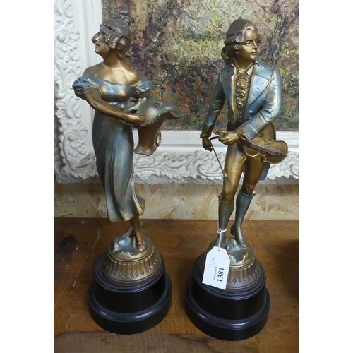 1381 - Pair of Spelter Figures.