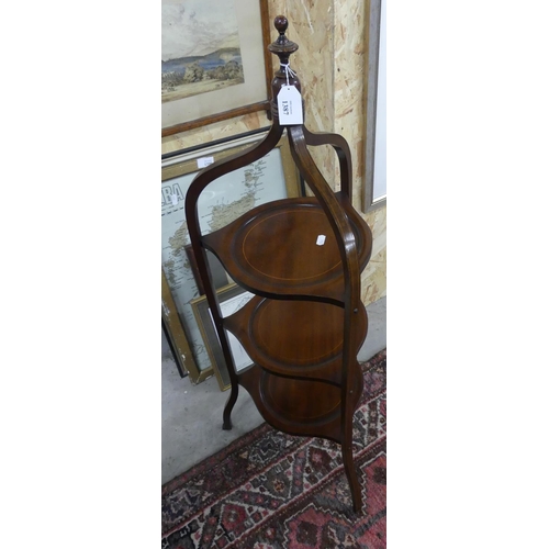 1387 - Mahogany Three Tier Cakestand.