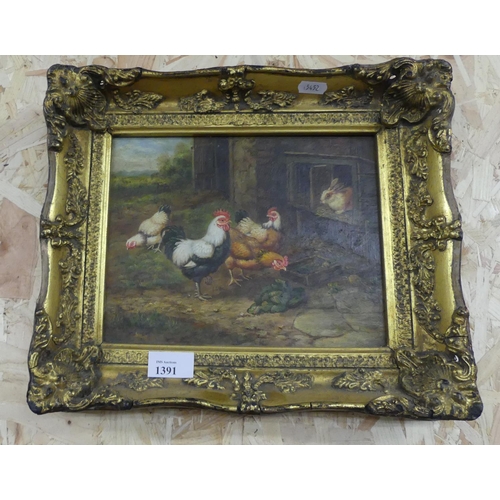 1391 - Reproduction Picture - Farmyard Animals, approx 24 x 19cm.