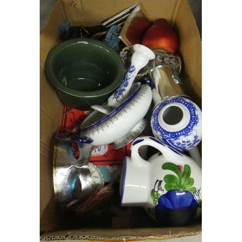 1417 - Box - Assorted Pottery, Books etc.