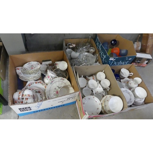 1423 - Five Boxes - Assorted China & Glassware.