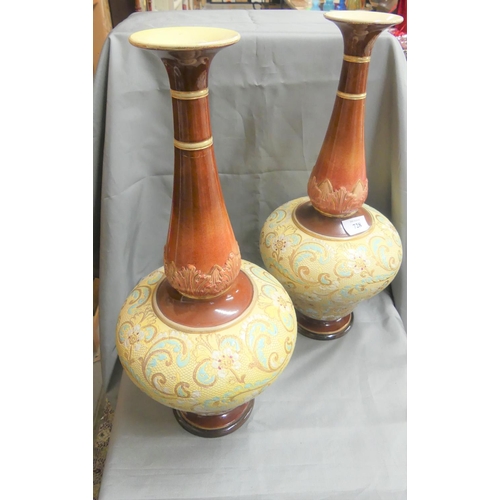 728 - Pair of Doulton Lambeth Pottery Vases.