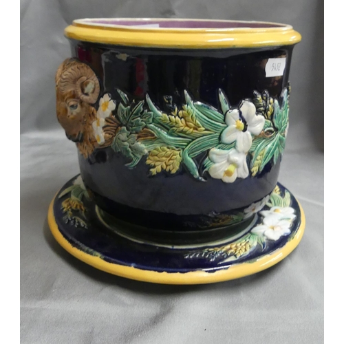 730 - Majolica Planter on Stand.