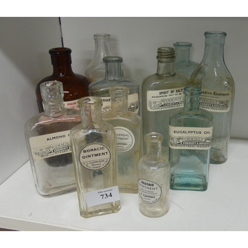 734 - Collection of Vintage Chemist Bottles - Alloa Chemist.