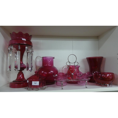 762 - Collection of Assorted Cranberry Glass - Jugs, Bowls etc.