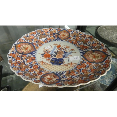 960 - Antique Japanese Imari Oval Plate - approx 40 x 33cm.