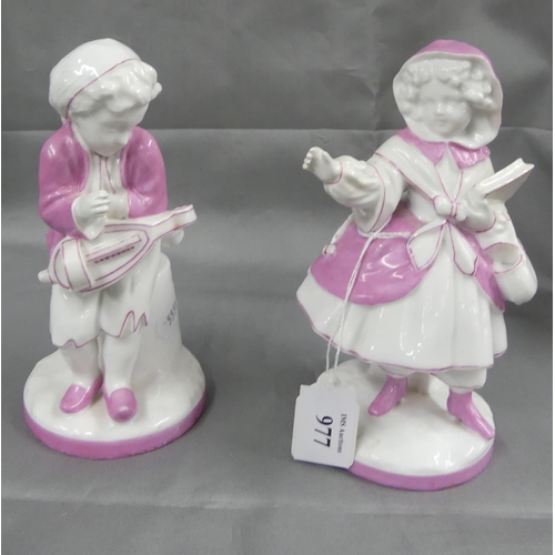 977 - Pair of Victorian Porcelain Figurines.