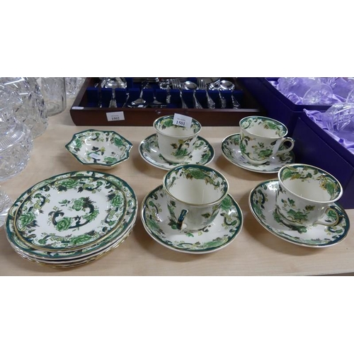 1501 - Masons Chartreuse Pattern Tea Ware.