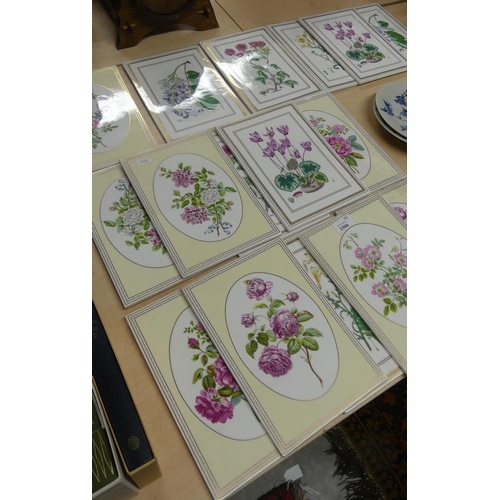 1506 - Sixteen Worcester Rose Collection Porcelain Panels.