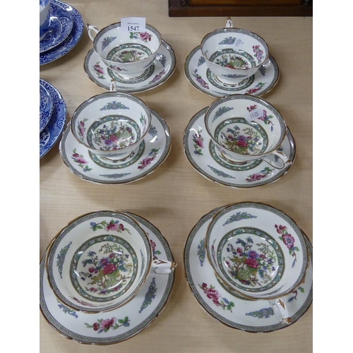 1547 - Six Paragon Tree of Kashmir pattern Bone China Cups & Saucers.