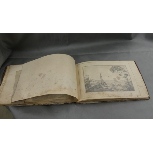 1629 - Georgian Antique Pencil Sketch Book.