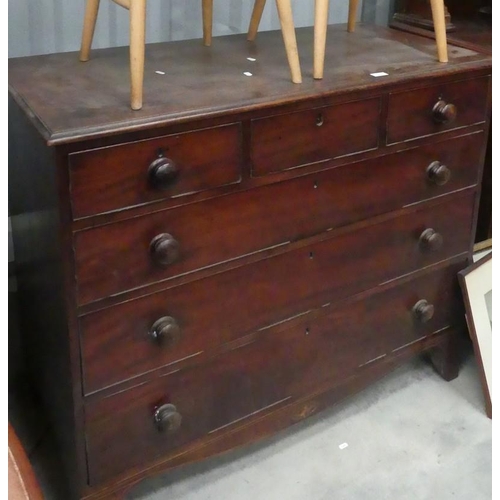 2318 - Victorian Mahogany 3 Over 3 Drawer Chest.