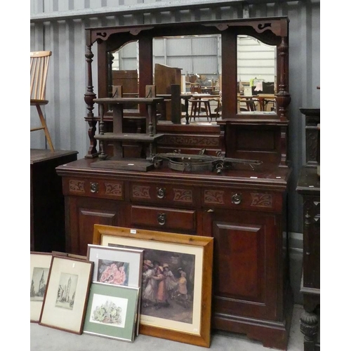 2322 - Mahogany Mirror Back Sideboard.