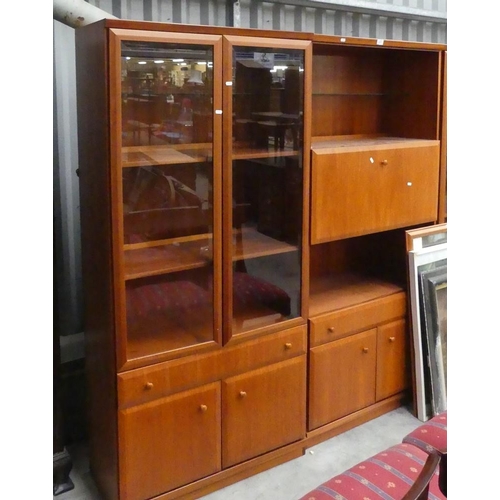 2327 - Teak 3 Part Wall Cabinets.