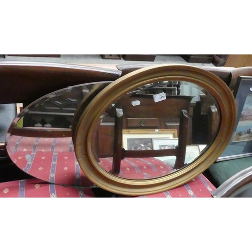 2330 - Bevelled & Gilt Framed Wall Mirrors.