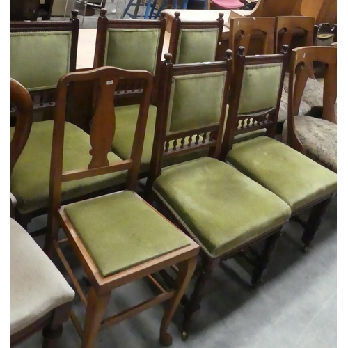 2335 - 5 Oak Dining Chairs & Mahogany Dining Chair.