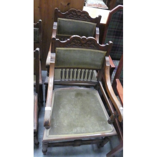 2338 - Pair Of Mahogany Elbow Chairs.