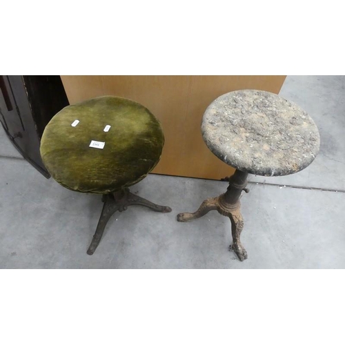 2351 - 2 Iron Industrial Stools.