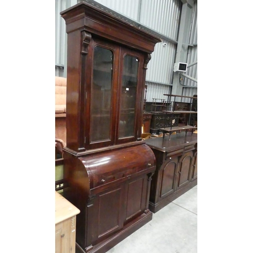 2371 - Mahogany Bureau Bookcase.