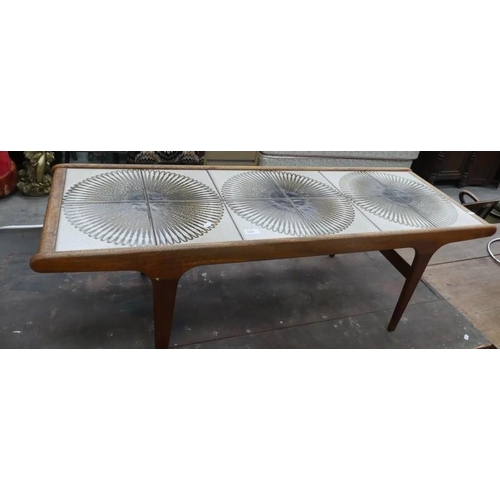 2421 - Teak Tile Topped Coffee Table.