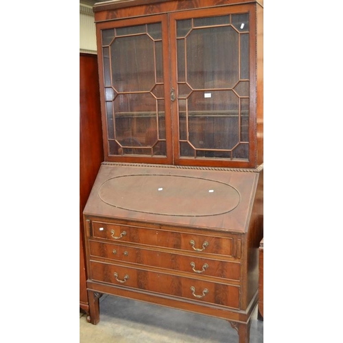 2430 - Mahogany Bureau Bookcase (As Found).