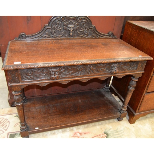 2882 - Carved Oak Side Table