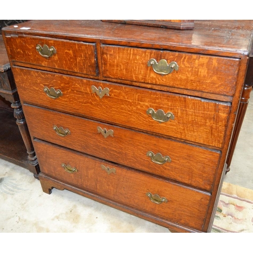 2883 - Antique Oak 2 over 3 Drawer Chest