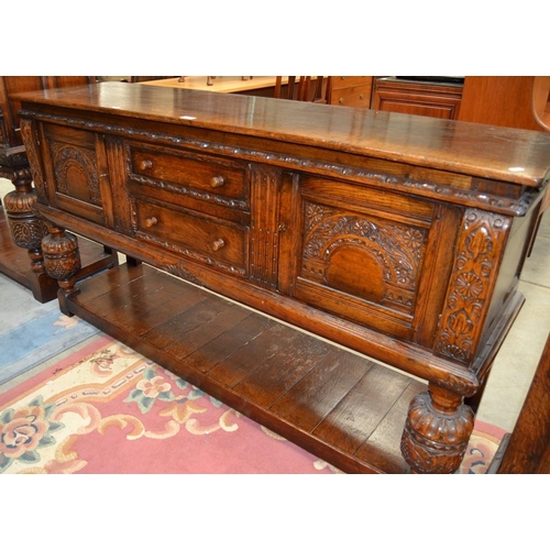 2889 - Carved Oak Sideboard