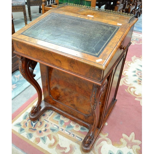 2893 - Victorian Walnut Davenport Writing Desk