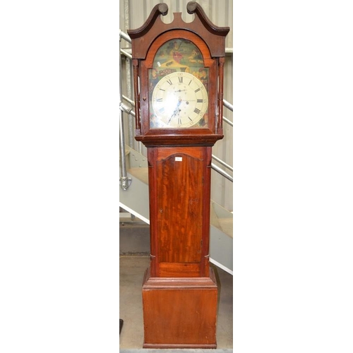 2902 - Mahogany Longcase Clock with Painted Dial by John Kennedy of Dalmellinton