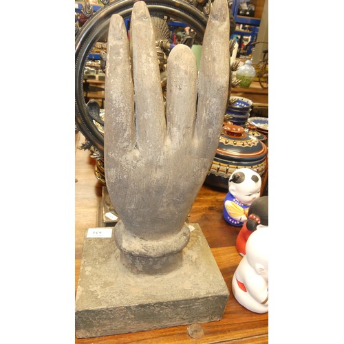 634 - Carved Hand Sculpture & Eastern Figure.