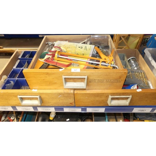 147 - 3 Trays Of Tools, Nails, etc