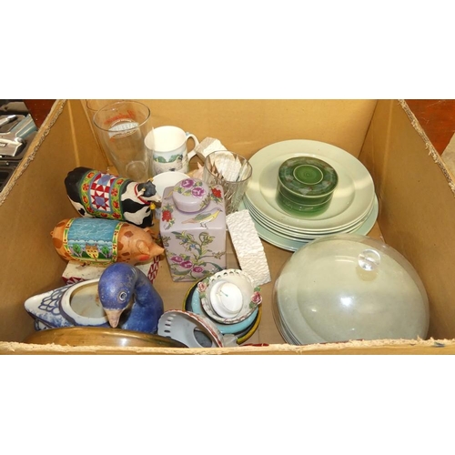 196 - Box - Ornaments, Dishes, Glasses.