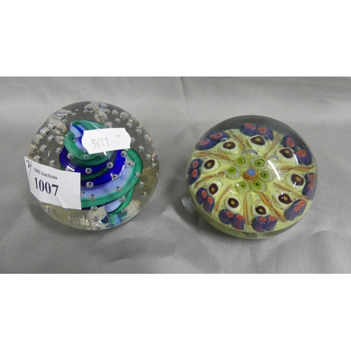 1007 - Two Glass Paperweights.