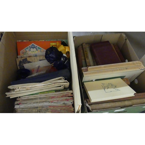 1034 - Two Boxes - Books, Stamp Albums & OS Maps.