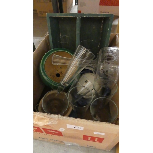 1035 - Box - Cutlery Tray, Decanter etc.