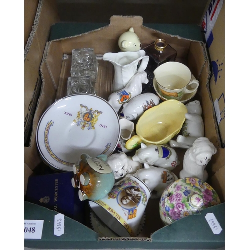 1048 - Box - Crested China, Glassware etc.