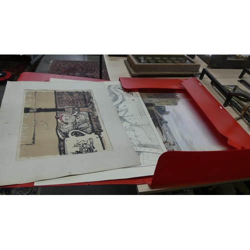 1059 - Large Folio of Maps, Prints etc.