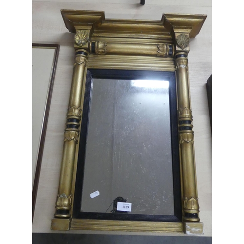 1139 - Upright Wall Mirror in Architectural Gilt Frame.