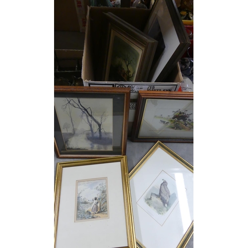 1146 - Box of Assorted Prints & Paintings.