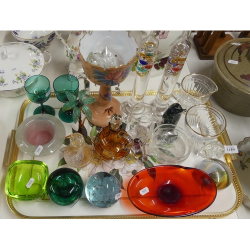 1159 - Tray - Assorted Glassware, Bohemian, Lustre etc.