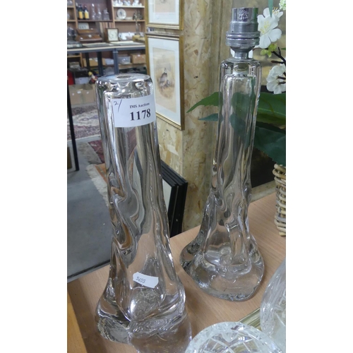 1178 - Two Clear Strathearn Glass Table Lamps.